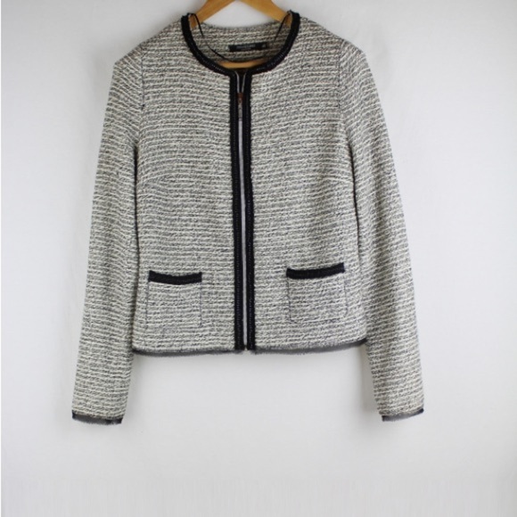Metaphor Jackets & Blazers - Metaphor Black and White Textured Blazer
